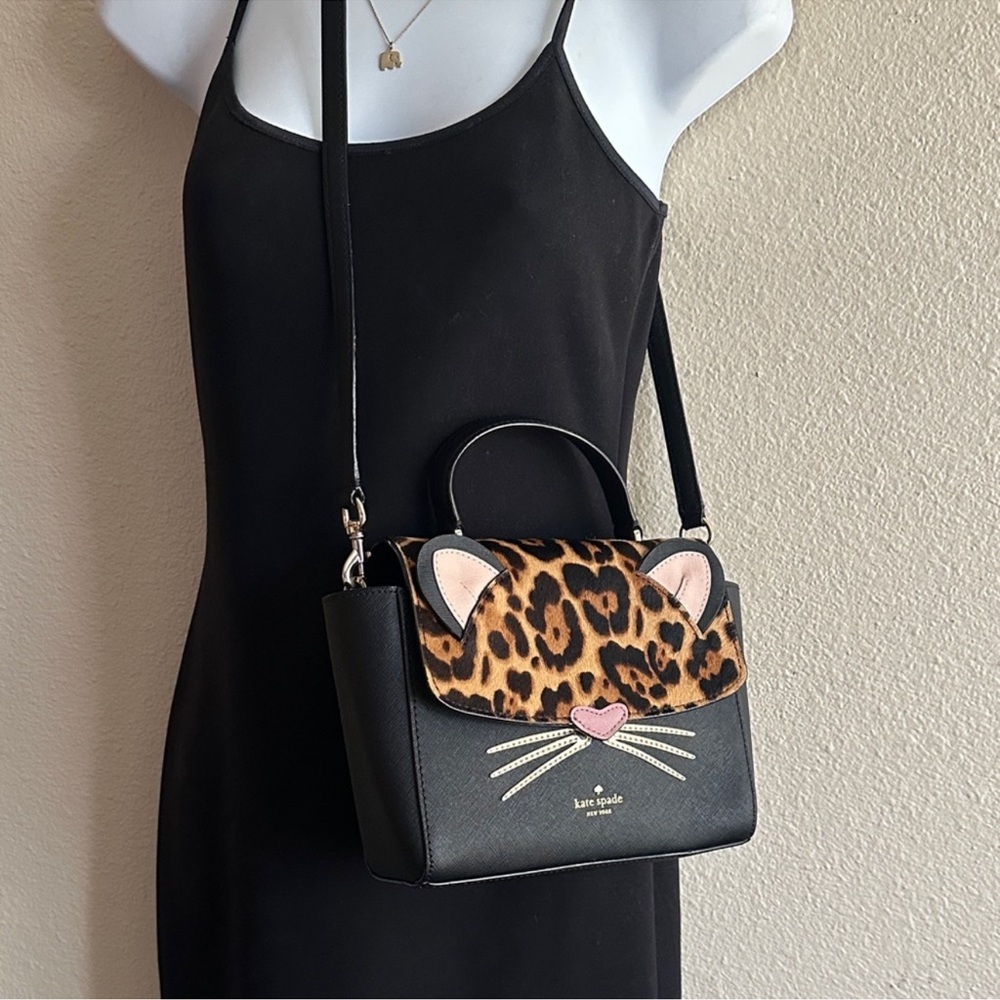 Kate Spade New York Run Wild Leopard Pink Kerrie Crossbody Satchel Purse NWOT - Picture 11 of 16